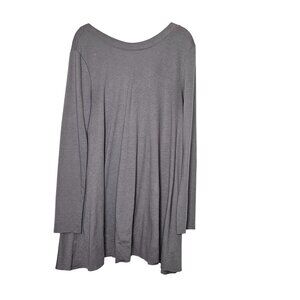 Free People Beach Gray Long Sleeve Tunic M/L‎ Soft Flowy Lightweight Casual Boho